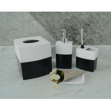 Souveniers presentes engraçado branco e preto 4pcs banheiro mão crafted resina acessório conjunto